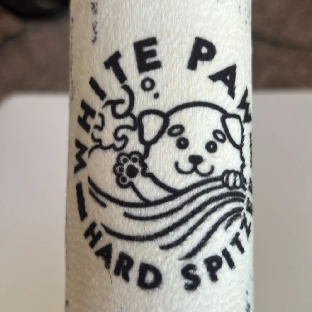 Patchwork Pet White Paw Hard Spitzer Can Plush Squeaky Dog Toy